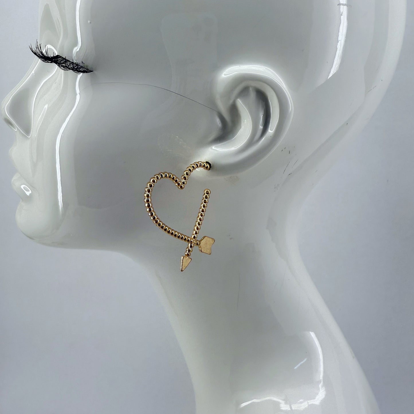 Arrow Heart Shape Hoop Design Earrings