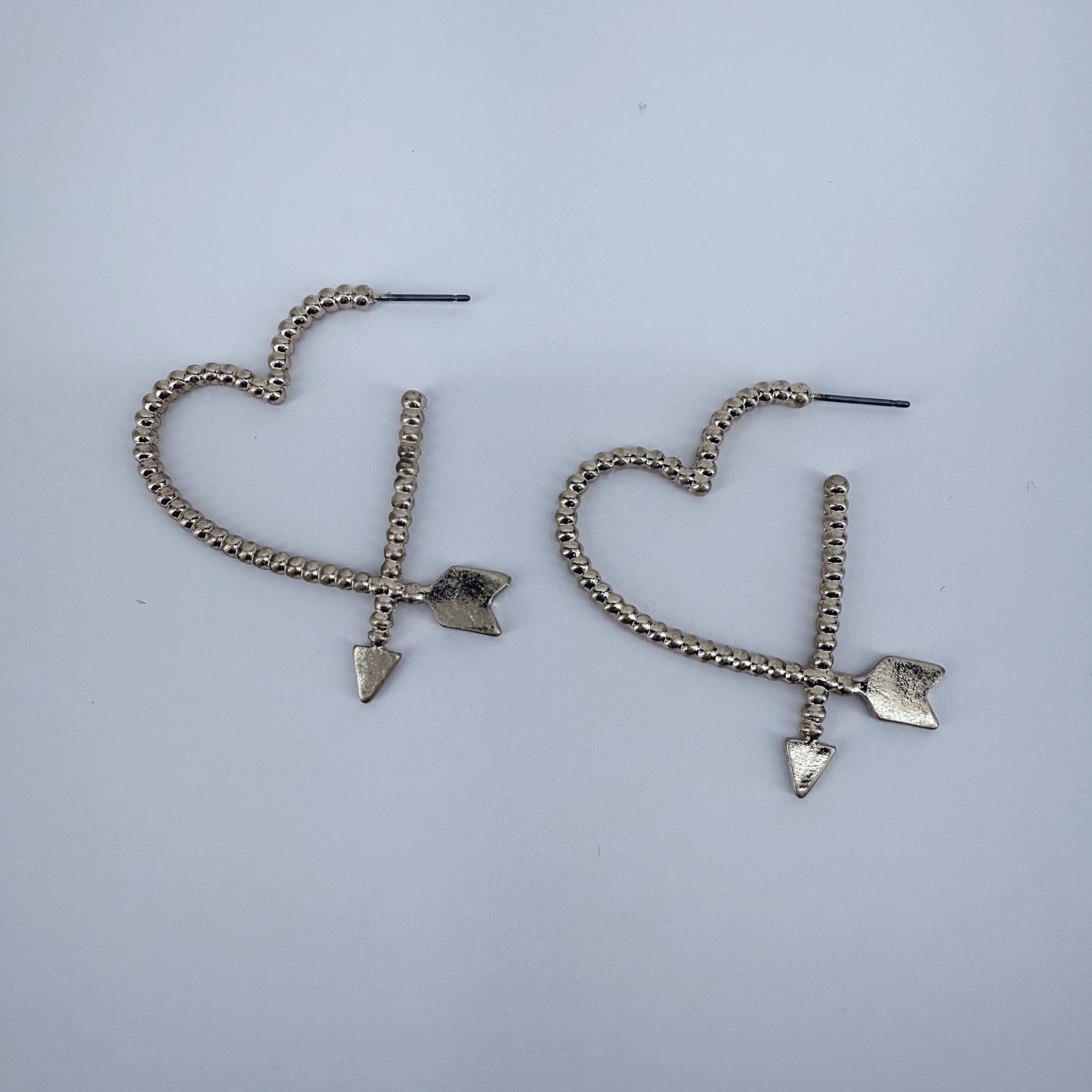 Arrow Heart Shape Hoop Design Earrings