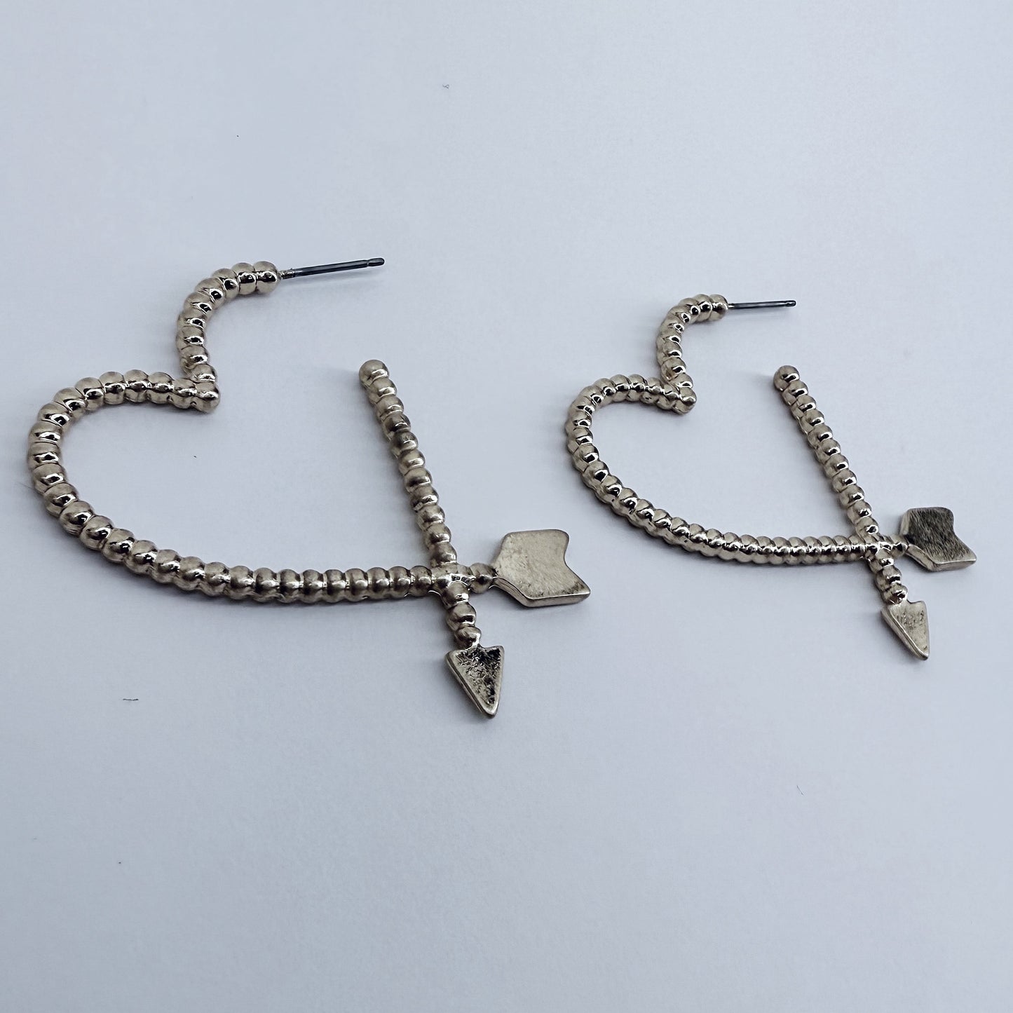 Arrow Heart Shape Hoop Design Earrings