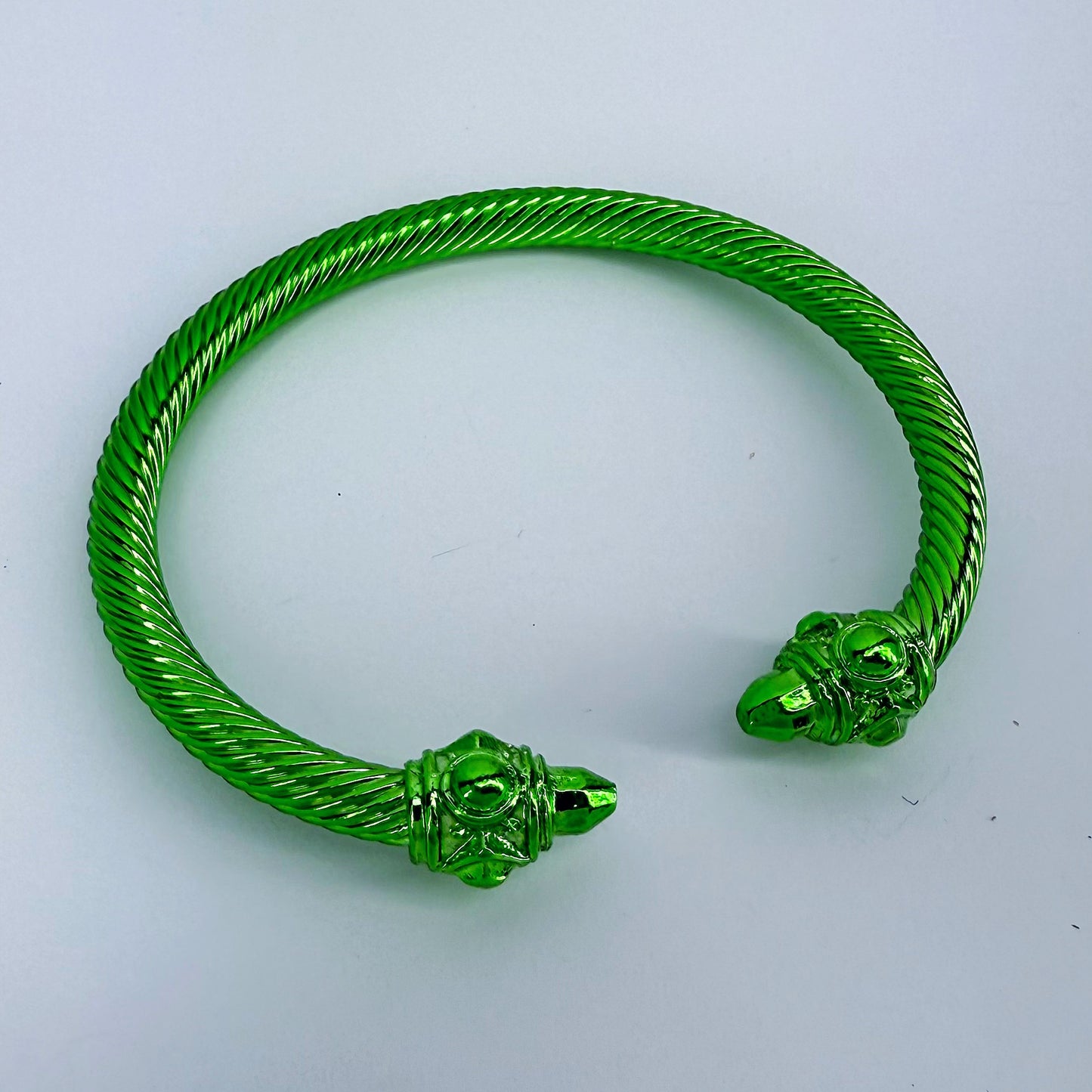 Set of 2 Pink and Green Cable Style Bracelet