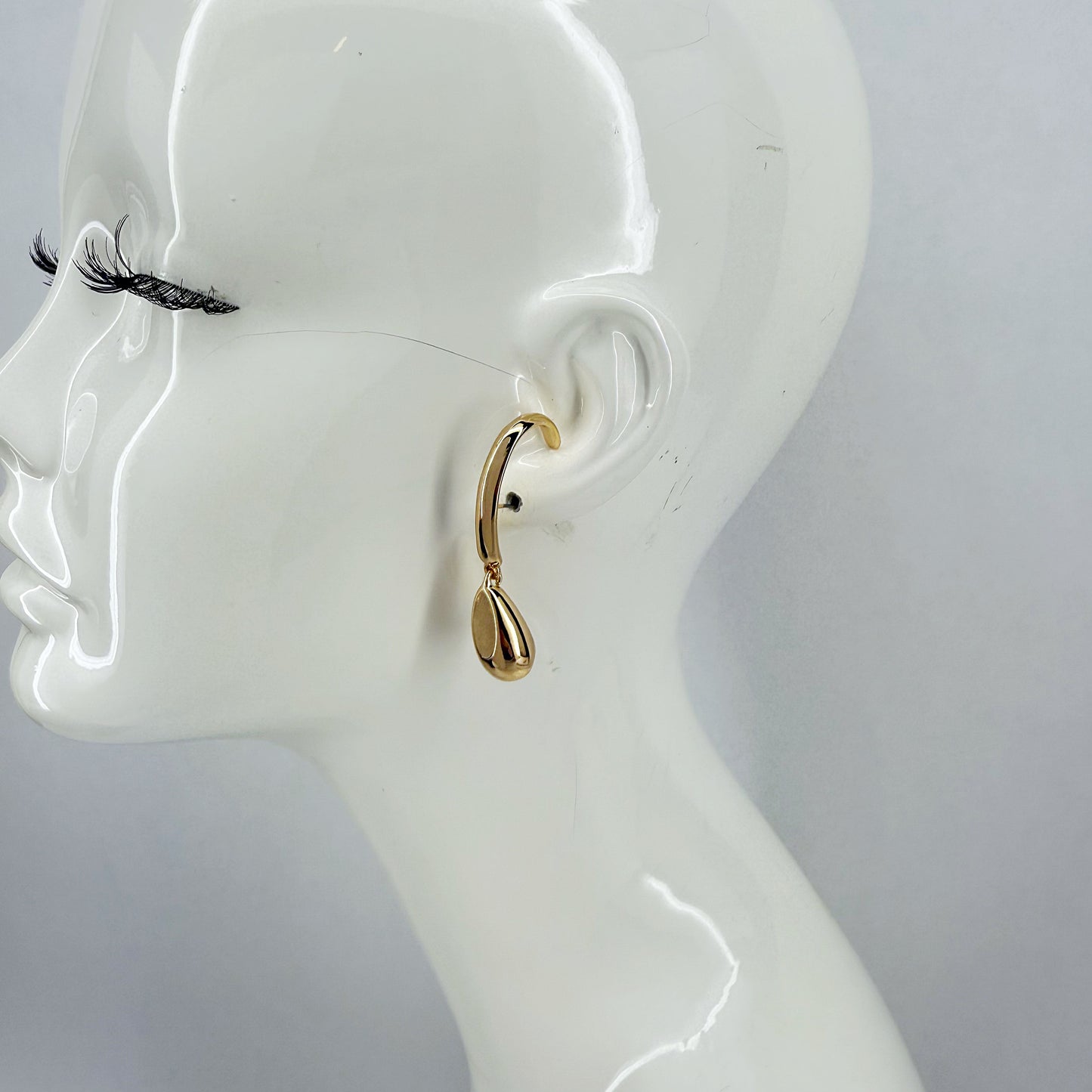 Post Back Metal Earrings With Teardrop Dangle