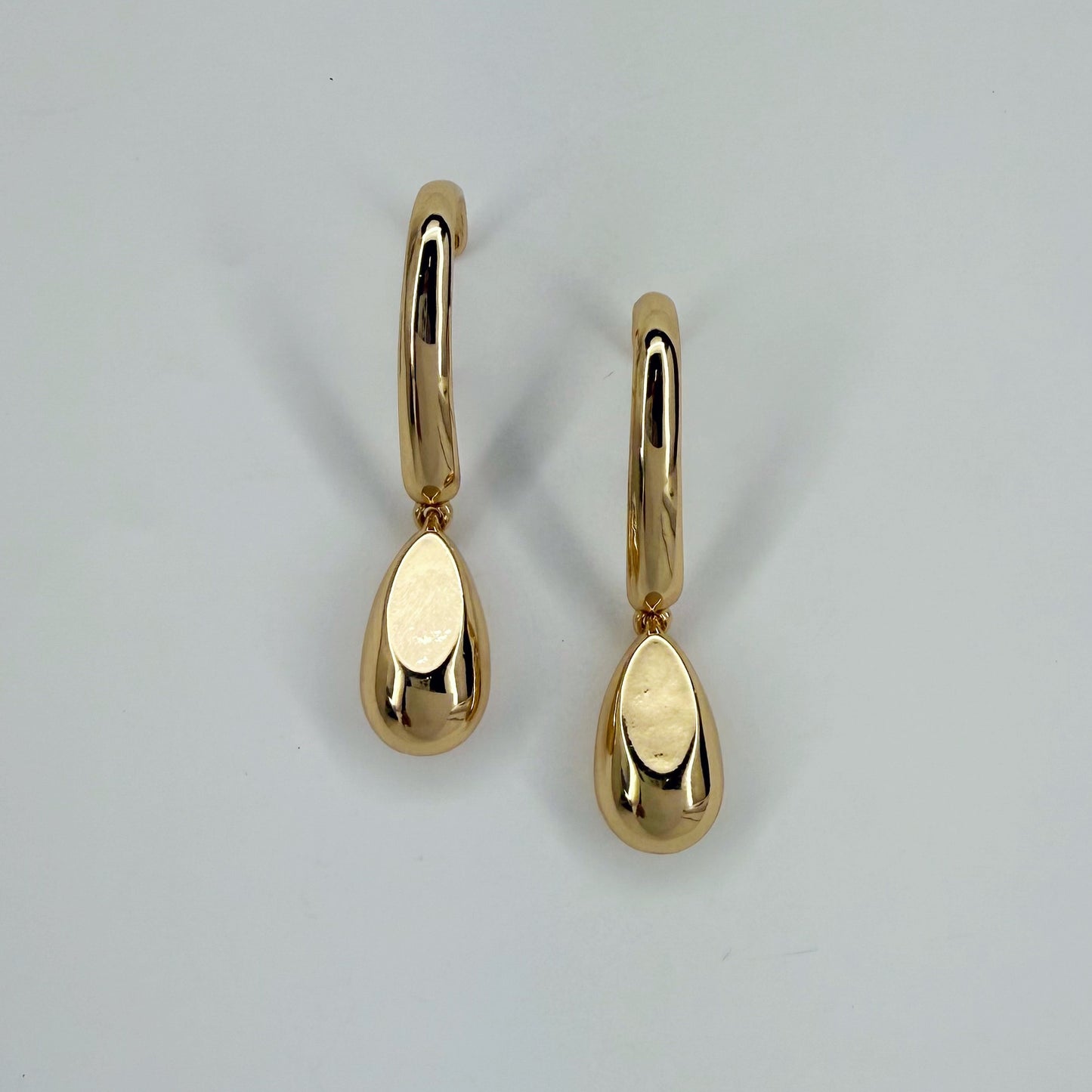 Post Back Metal Earrings With Teardrop Dangle