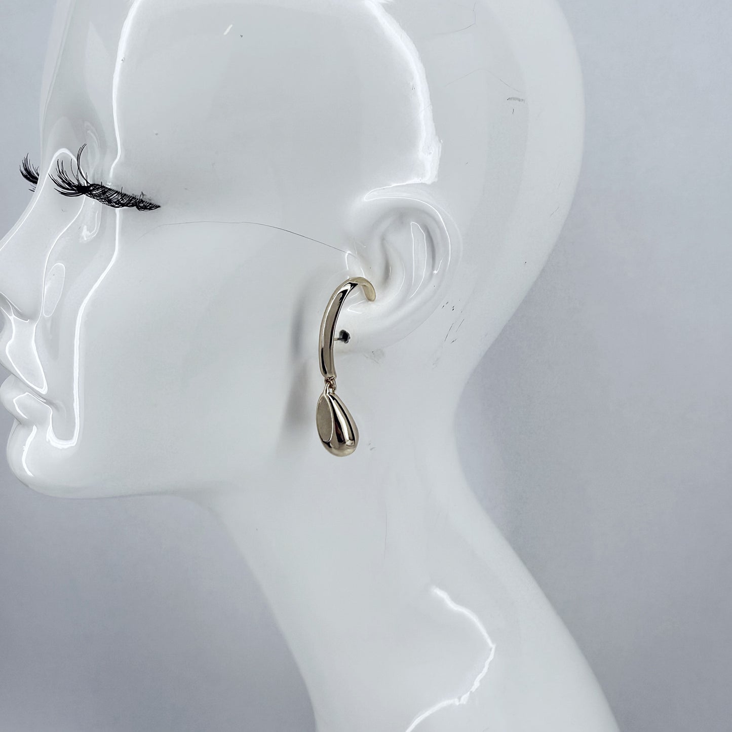 Post Back Metal Earrings With Teardrop Dangle