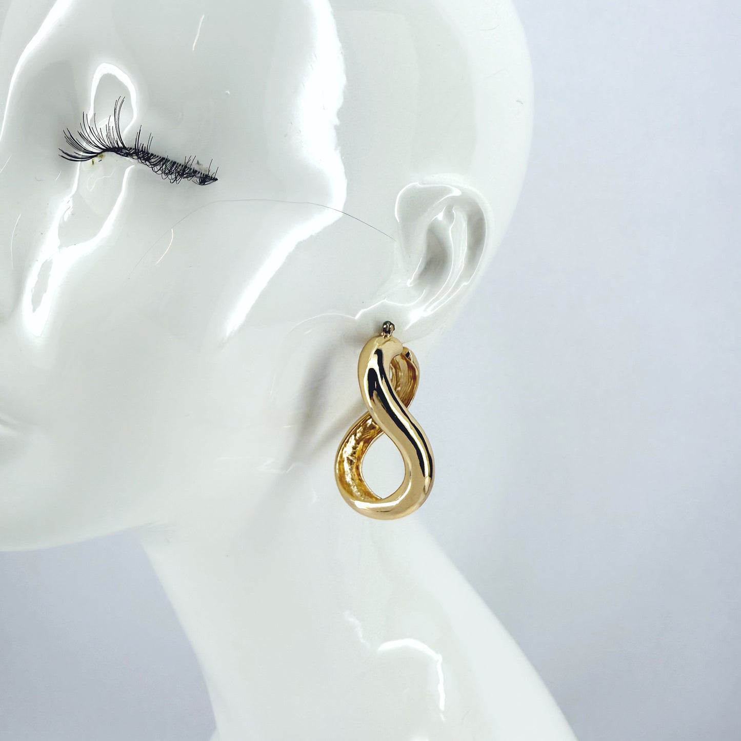 Metal Swirl Hoop Earrings Gold Or Silver Finish