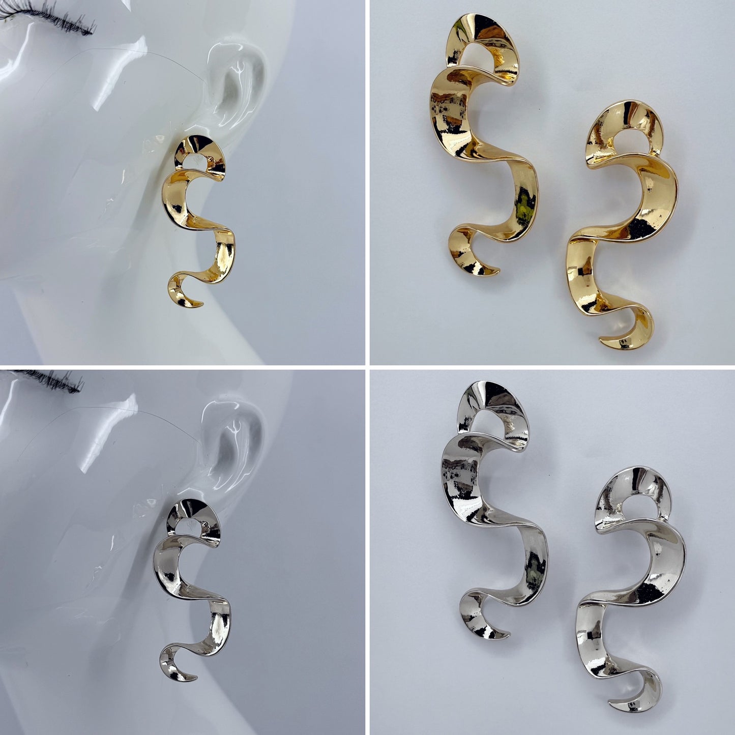 Post Back Metal Earrings Gold Or Silver Finish