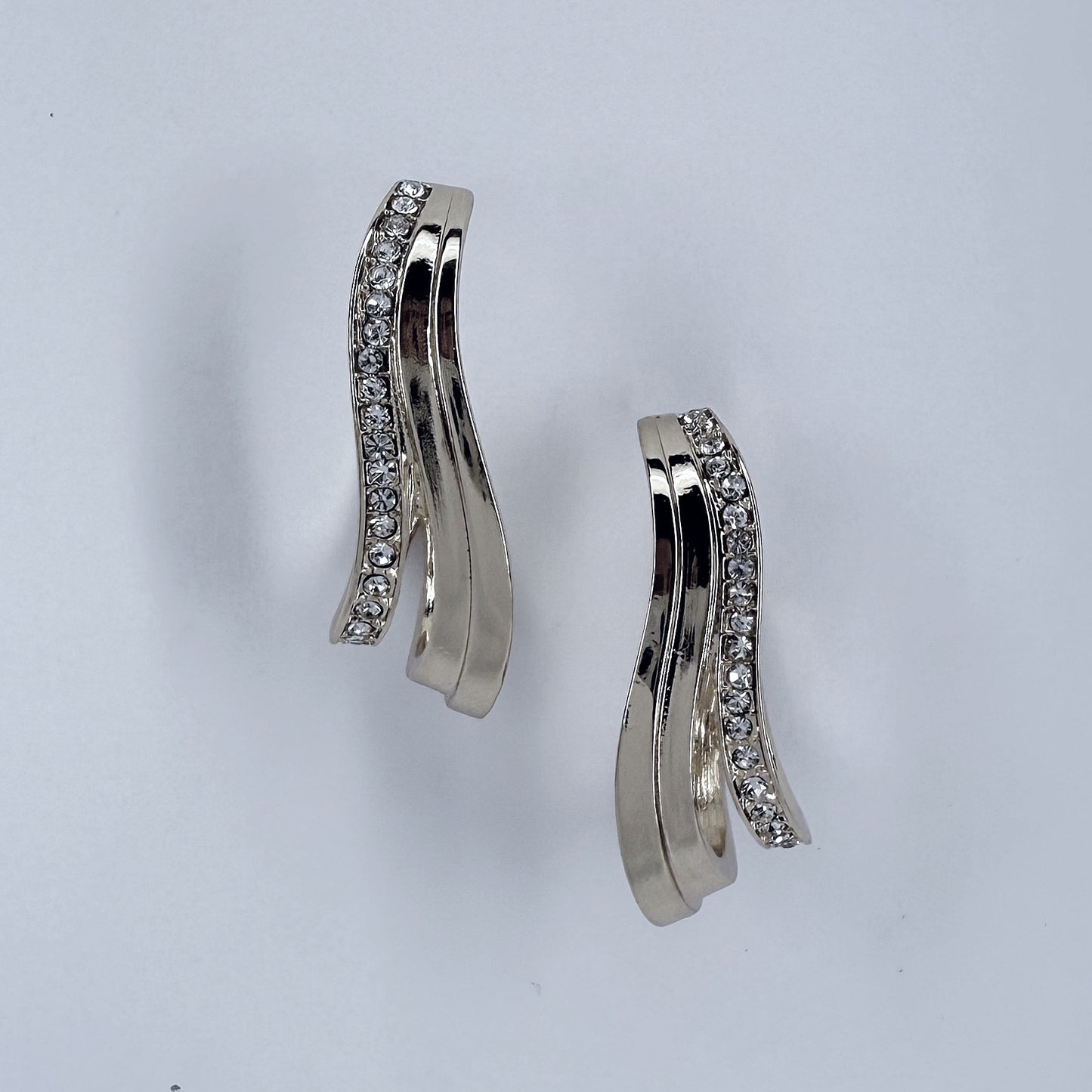 Hoop Metal Earrings With Rhinestone
