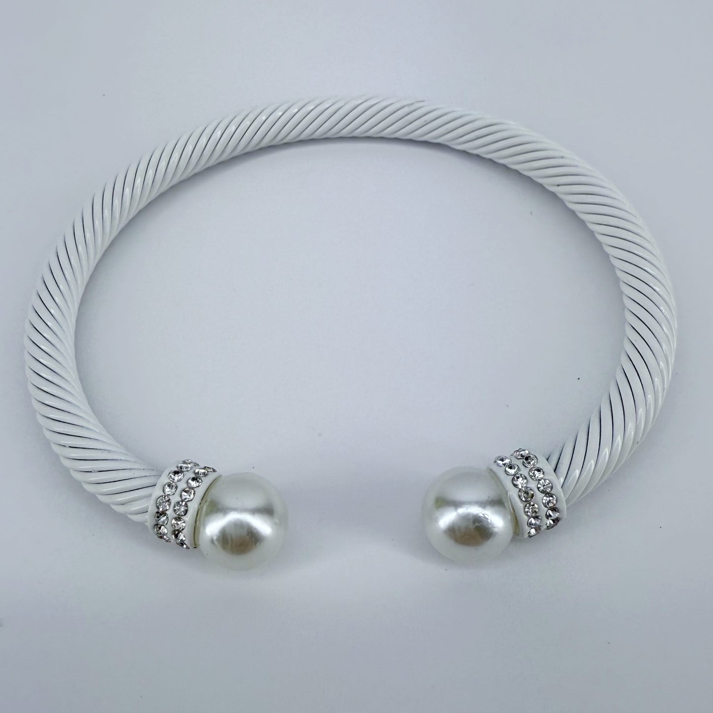 Designer Inspired Cable Bracelet With Rhinestones