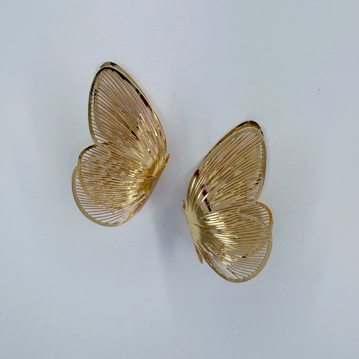 Gold or Silver Finish 3D Butterfly Post Back Earrings