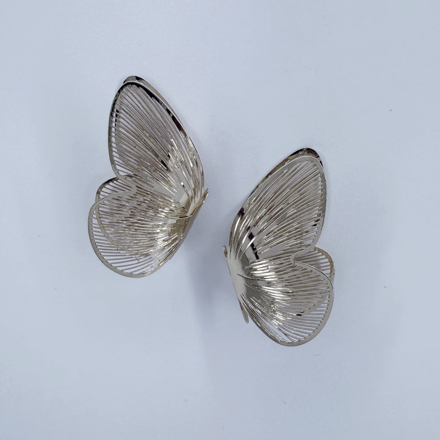 Gold or Silver Finish 3D Butterfly Post Back Earrings