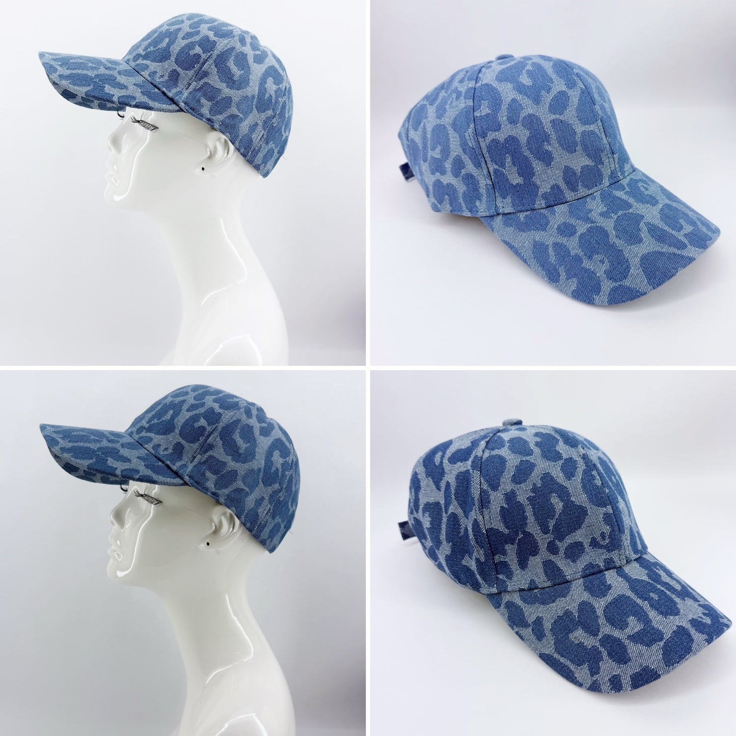 Light or Dark Animal Print Denim Baseball Hat