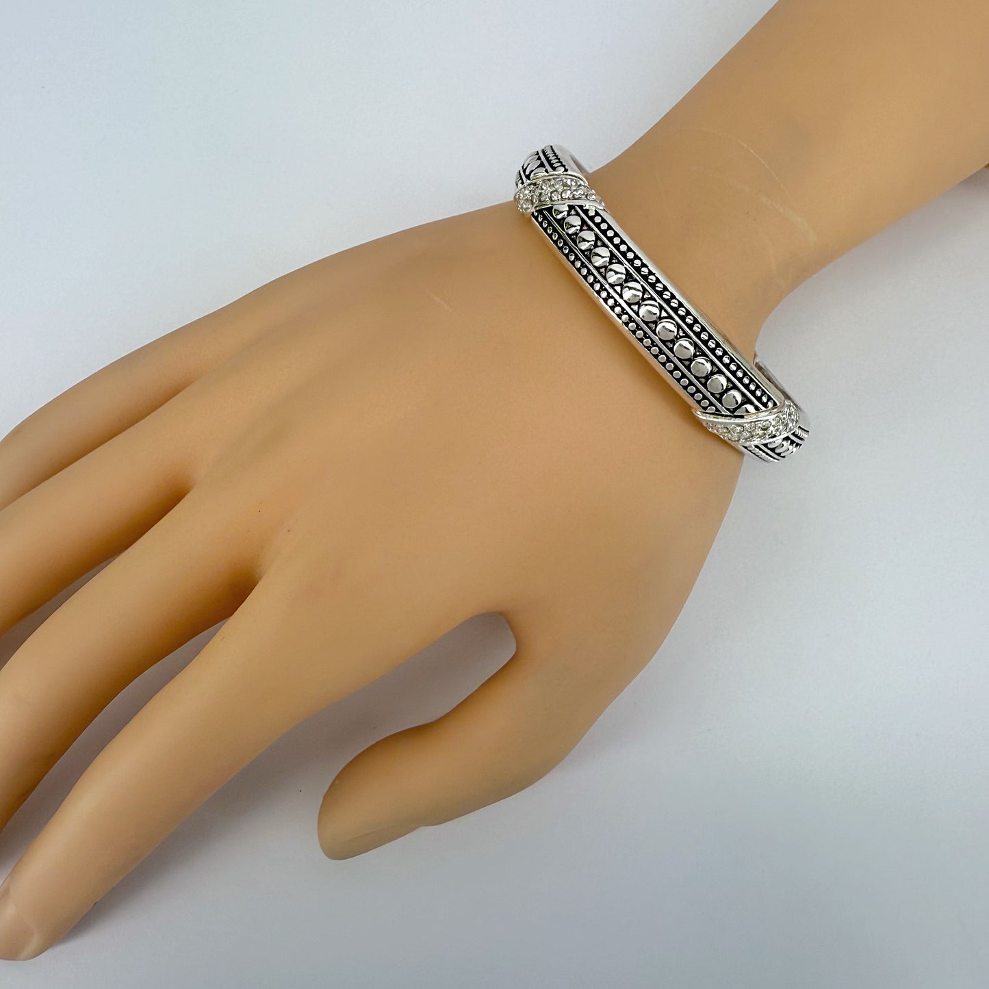 Silver or 2 Tone Finish Filigree Stretchable Bracelet