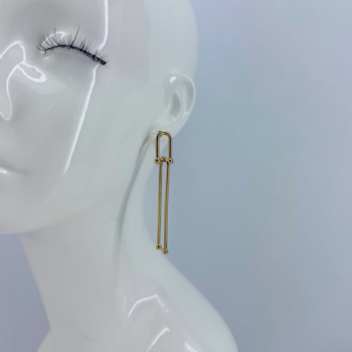 Long U shape Gold or Silver Finish Earrings