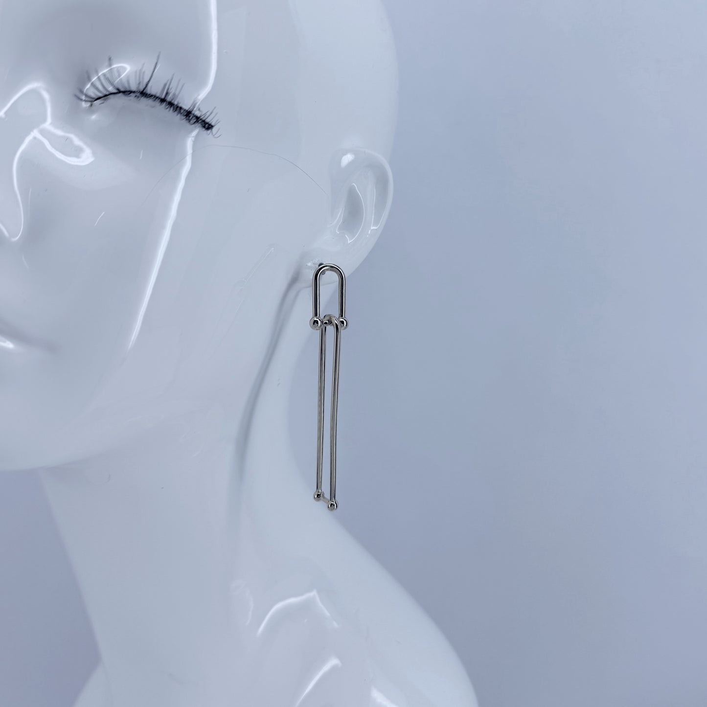 Long U shape Gold or Silver Finish Earrings