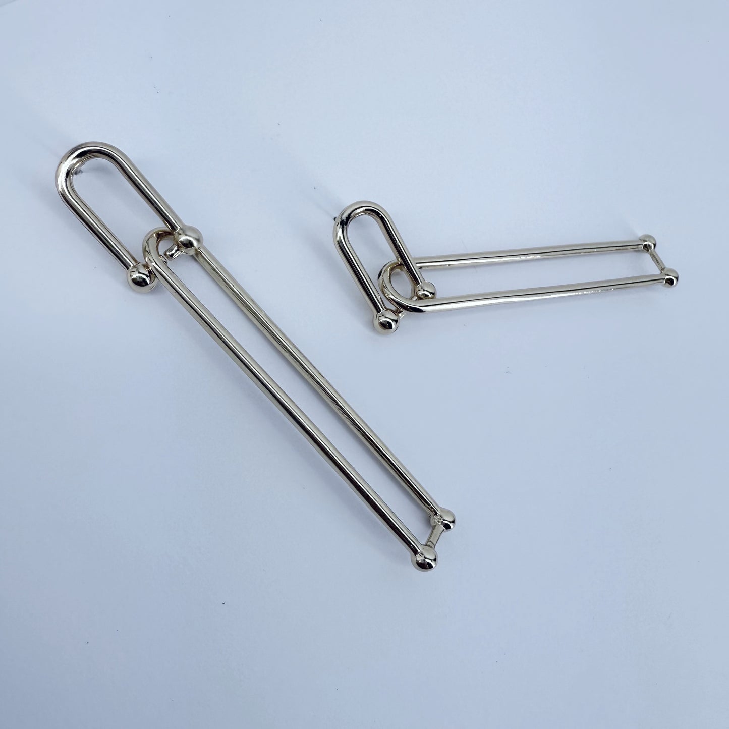 Long U shape Gold or Silver Finish Earrings