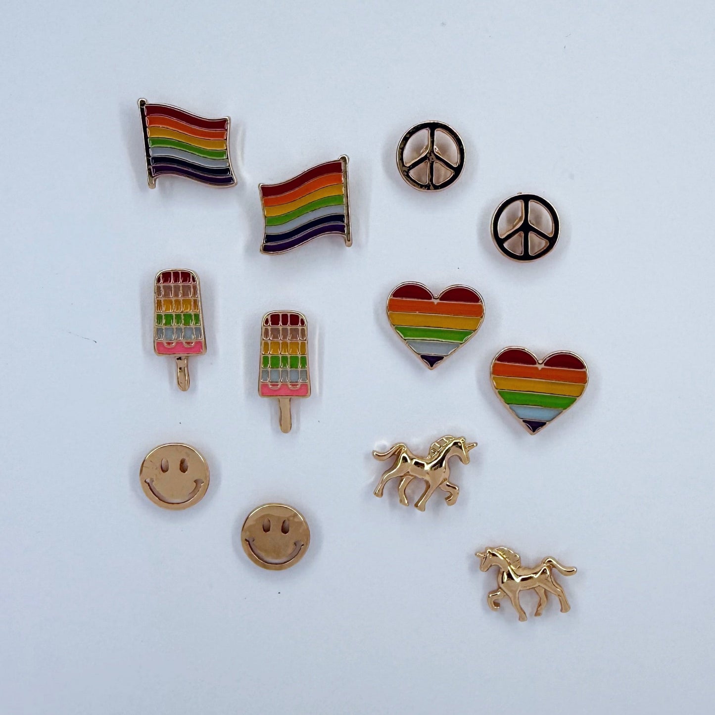 Rainbow Multi pack 6 pairs Stud Earrings