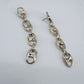 Puffed Link Long Drop Dangle Earrings