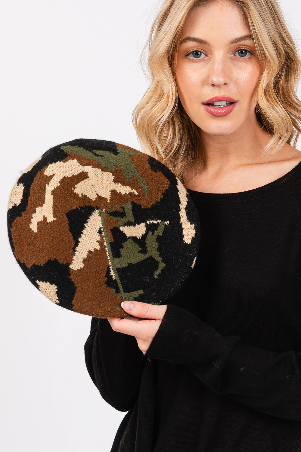 Camouflage Print Tam Beret
