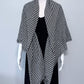 Black and White Houndstooth Print Scarf