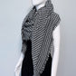 Black and White Houndstooth Print Scarf