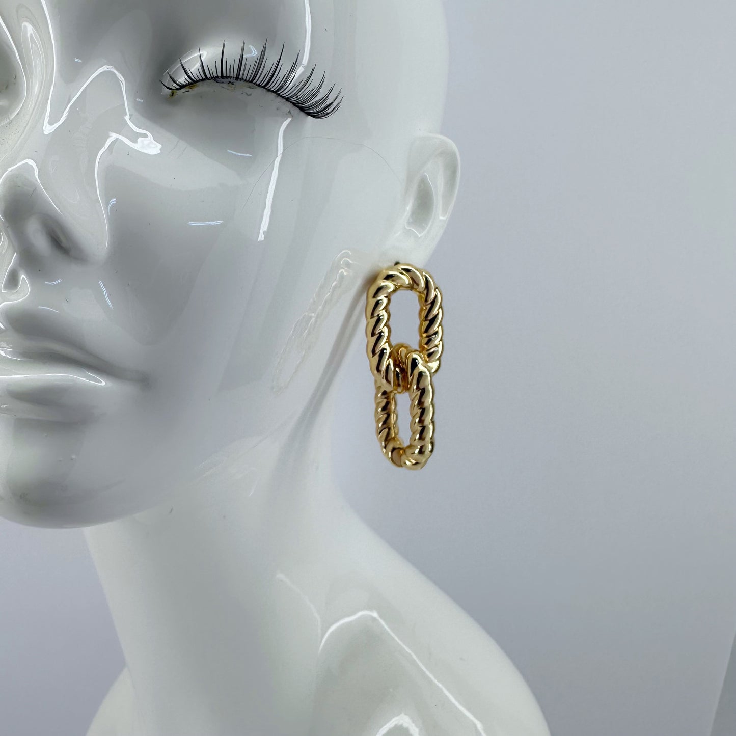 Rope Design Cuban Links Drop Dangle Earrings
