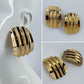 Gold Finish Ruffle Design Post Back Earrings