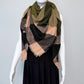 Olive Green Cotton Square Blanket Scarf