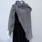 Black and White Houndstooth Print Scarf