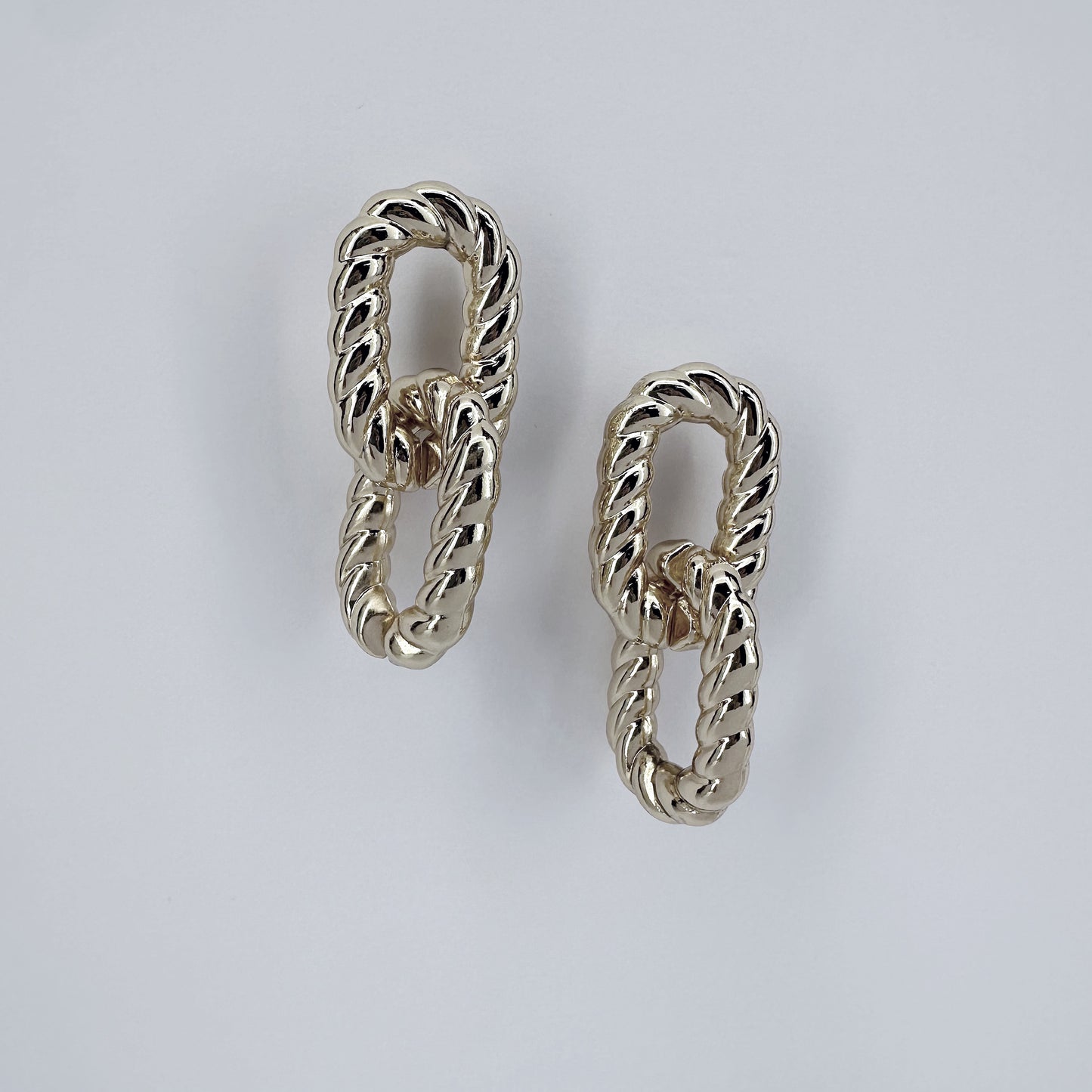 Rope Design Cuban Links Drop Dangle Earrings