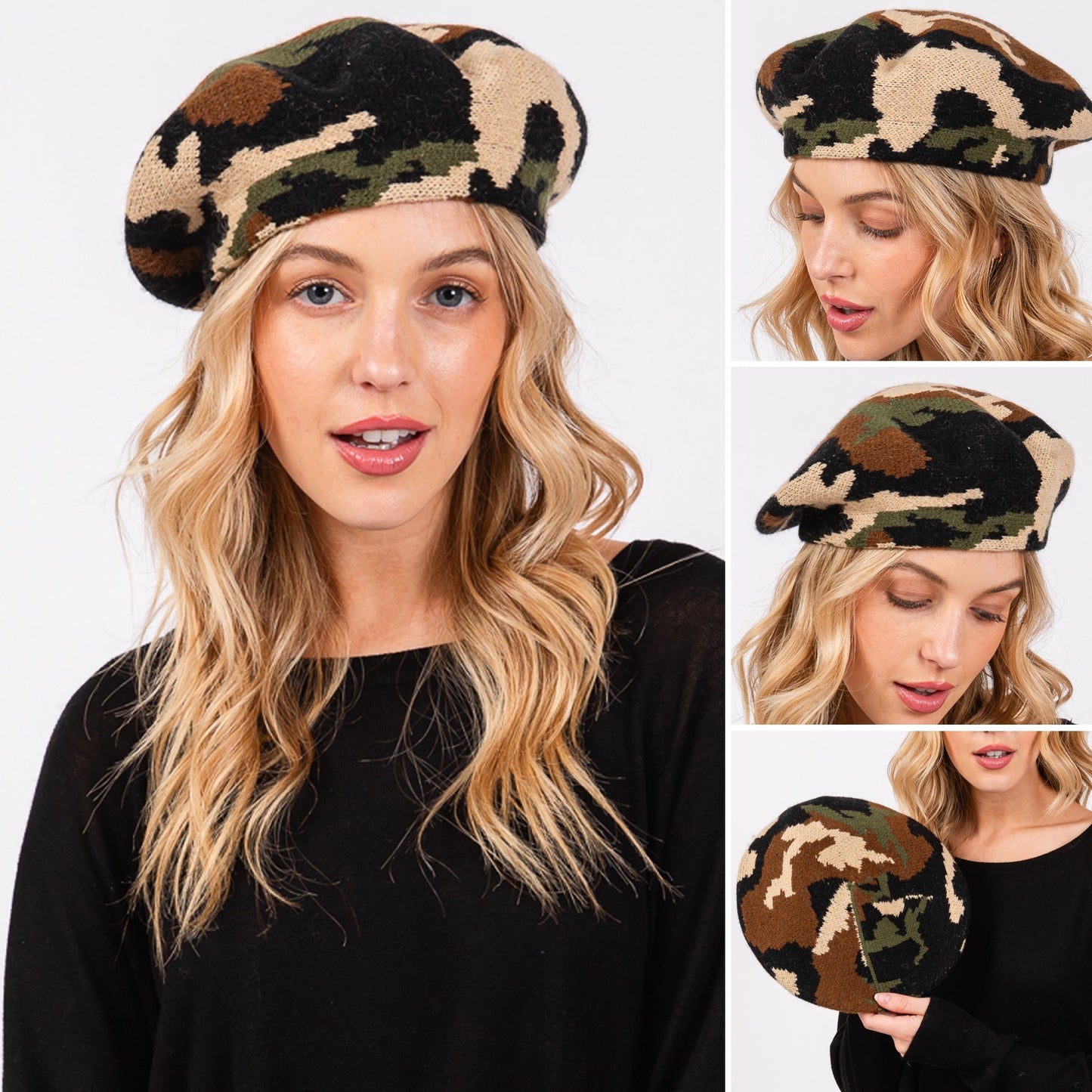 Camouflage Print Tam Beret