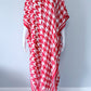 Red Houndstooth Long Kimono