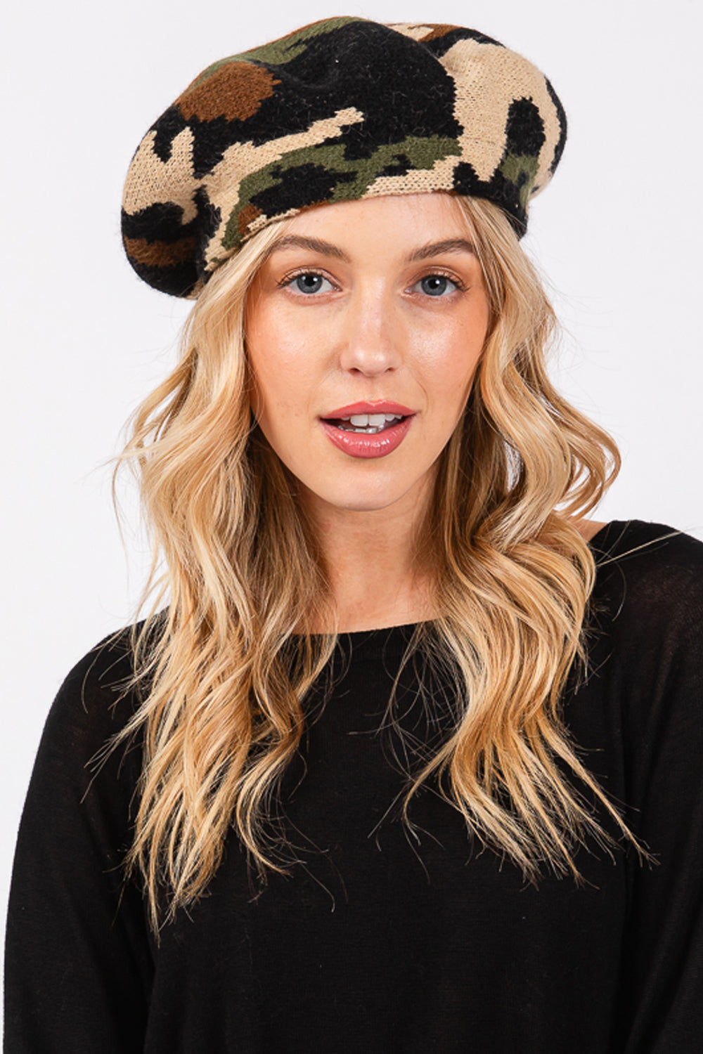 Camouflage Print Tam Beret