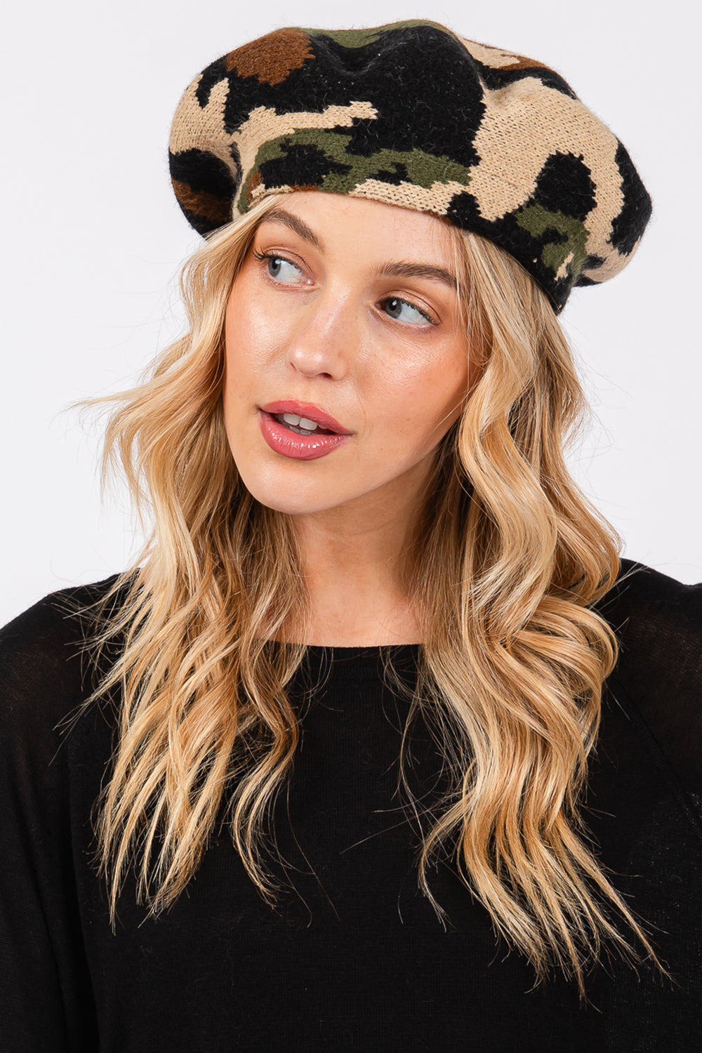 Camouflage Print Tam Beret