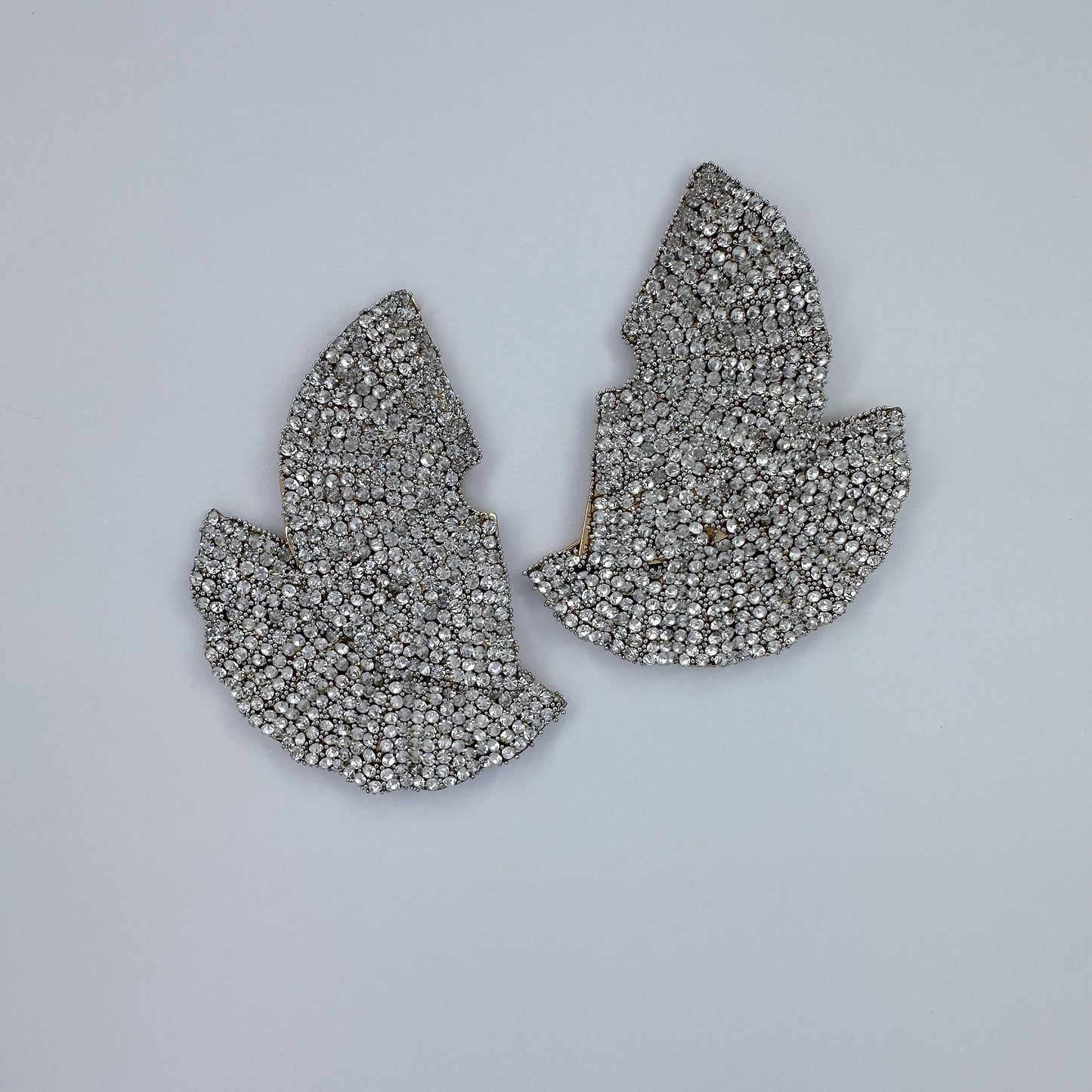 Rhinestones Double Fan Shape Earrings