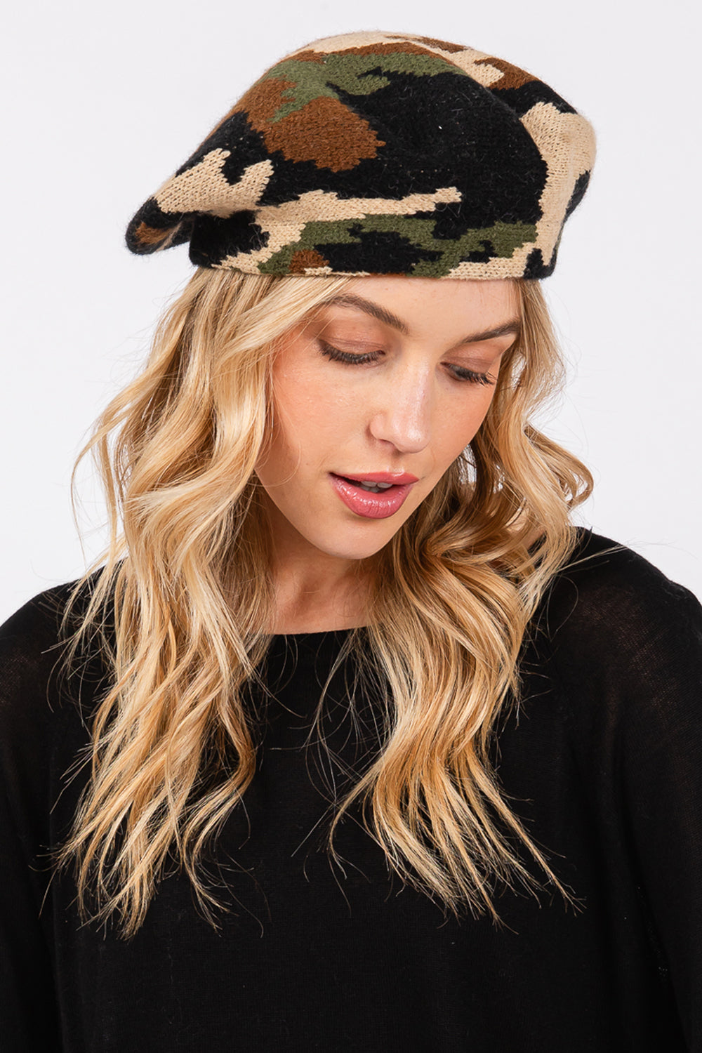 Camouflage Print Tam Beret