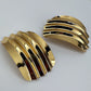 Gold Finish Ruffle Design Post Back Earrings