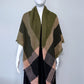 Olive Green Cotton Square Blanket Scarf