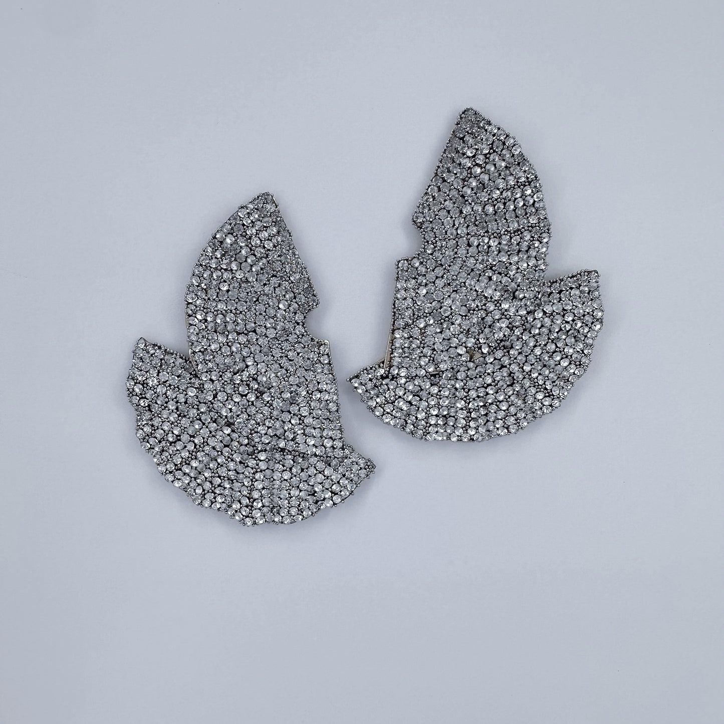 Rhinestones Double Fan Shape Earrings