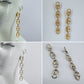 Puffed Link Long Drop Dangle Earrings