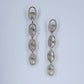 Puffed Link Long Drop Dangle Earrings