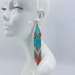 Fish Hook Gold Finish Elongated Seed Bead Fringe Earrings
