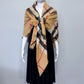 Checkered Beige Cotton Square Blanket Scarf
