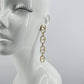 Puffed Link Long Drop Dangle Earrings