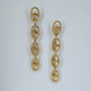 Puffed Link Long Drop Dangle Earrings