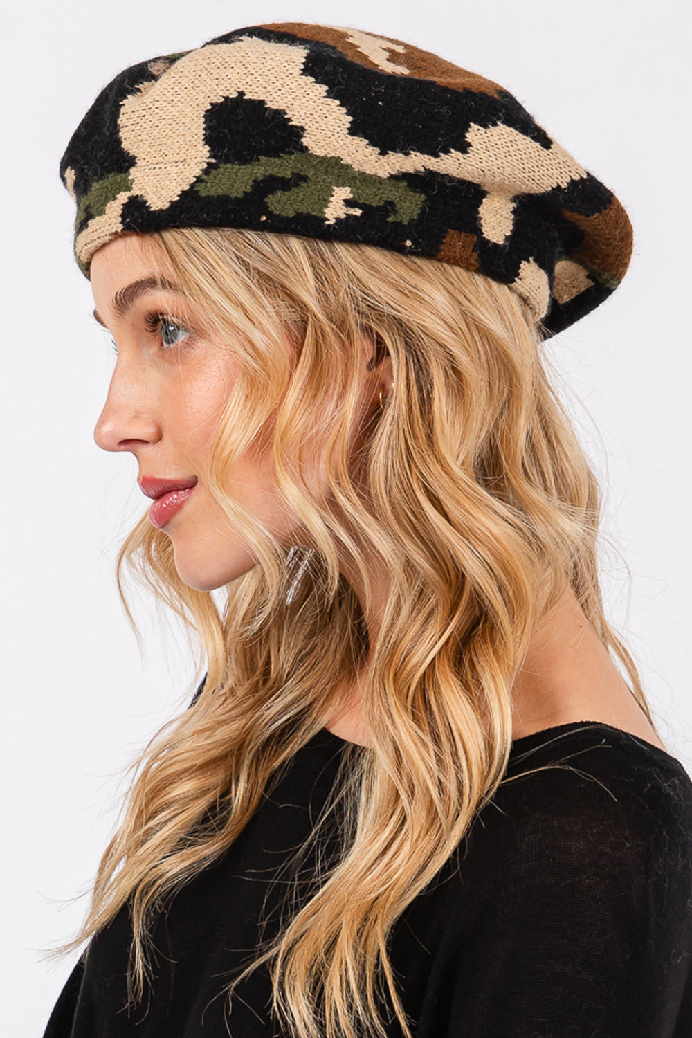 Camouflage Print Tam Beret