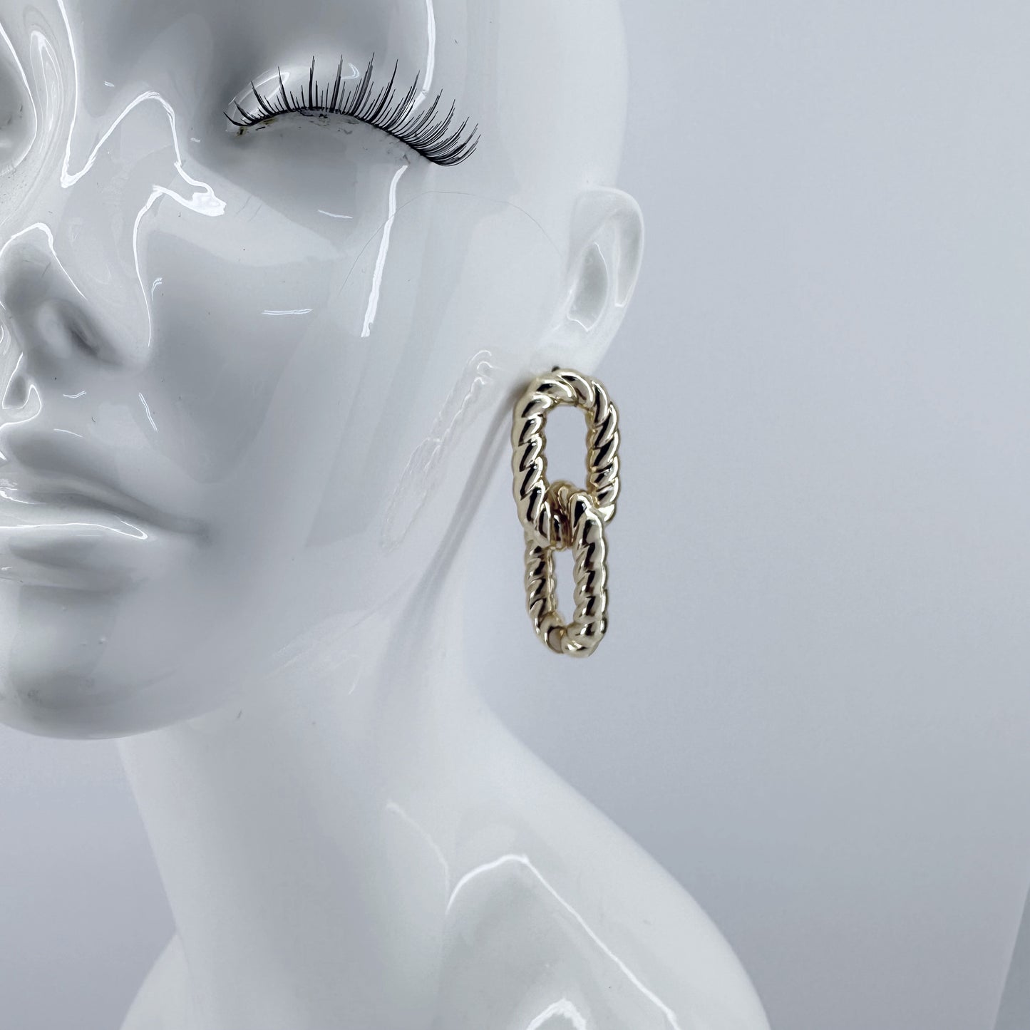 Rope Design Cuban Links Drop Dangle Earrings