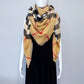 Checkered Beige Cotton Square Blanket Scarf
