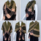 Olive Green Cotton Square Blanket Scarf