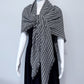 Black and White Houndstooth Print Scarf