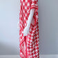 Red Houndstooth Long Kimono