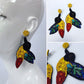 Beaded Hummingbird Colibri Multicolor Back Velvet Earrings